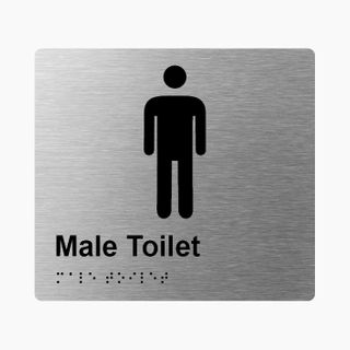 Male Toilet Braille Sign 200x180mm SSS #