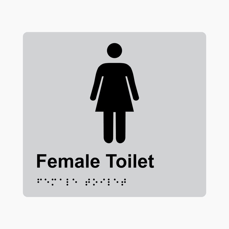 Female Toilet Braille Sign 200x180mm SLV
