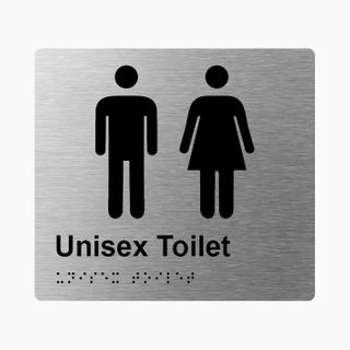Unisex Toilet Braille Sign 200x180mm SSS #