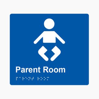 Parent Room Braille Sign 200x180mm BLU