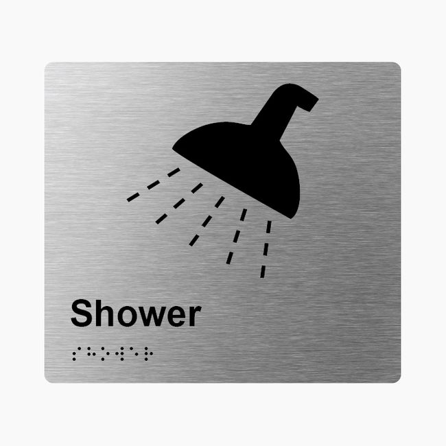 Shower Braille Sign 200x180mm SSS #