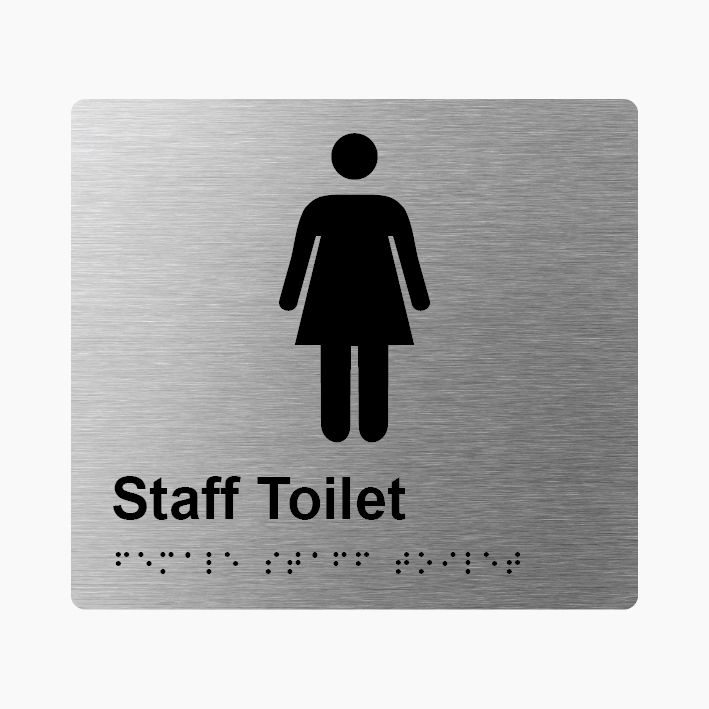 Female Staff Toilet Braille Sign 200x180mm SSS #