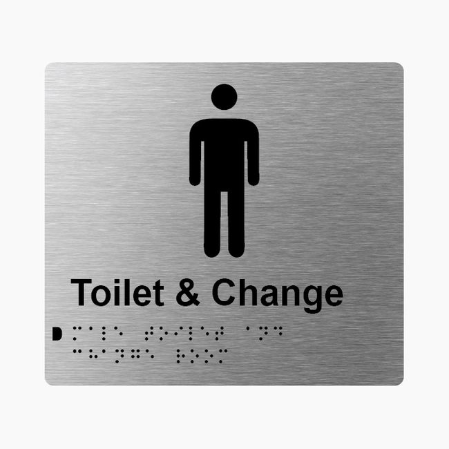 Male Toilet & Change Room Braille Sign 200x180mm SSS #