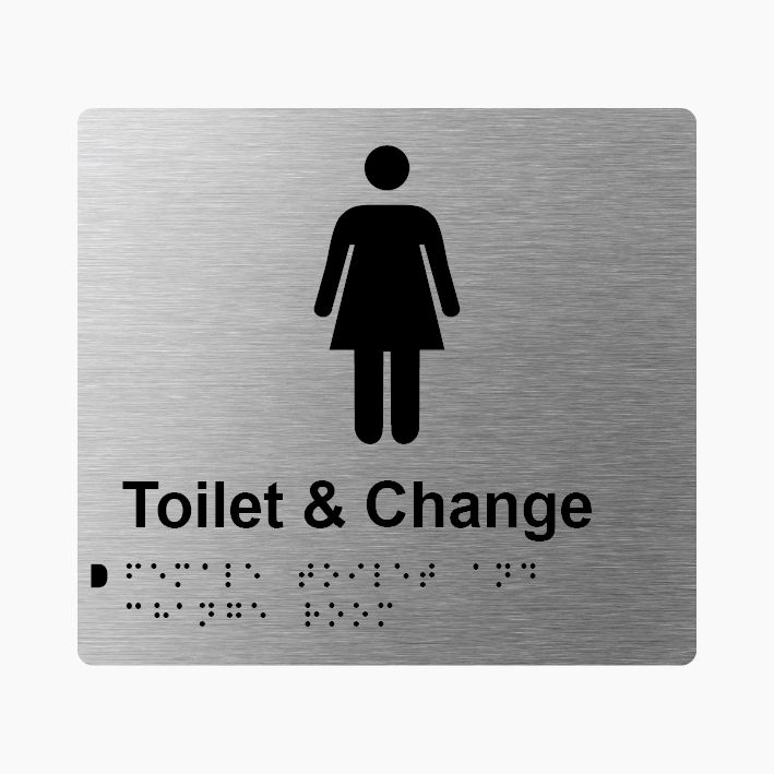 Female Toilet & Change Room Braille Sign 200x180mm SSS #