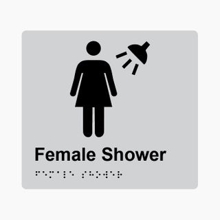 Female Shower Braille Sign 200x180mm SLV #