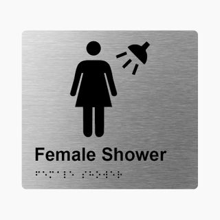 Female Shower Braille Sign 200x180mm SSS #