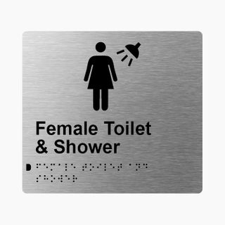 Female Toilet & Shower Braille Sign 200x180mm SSS #
