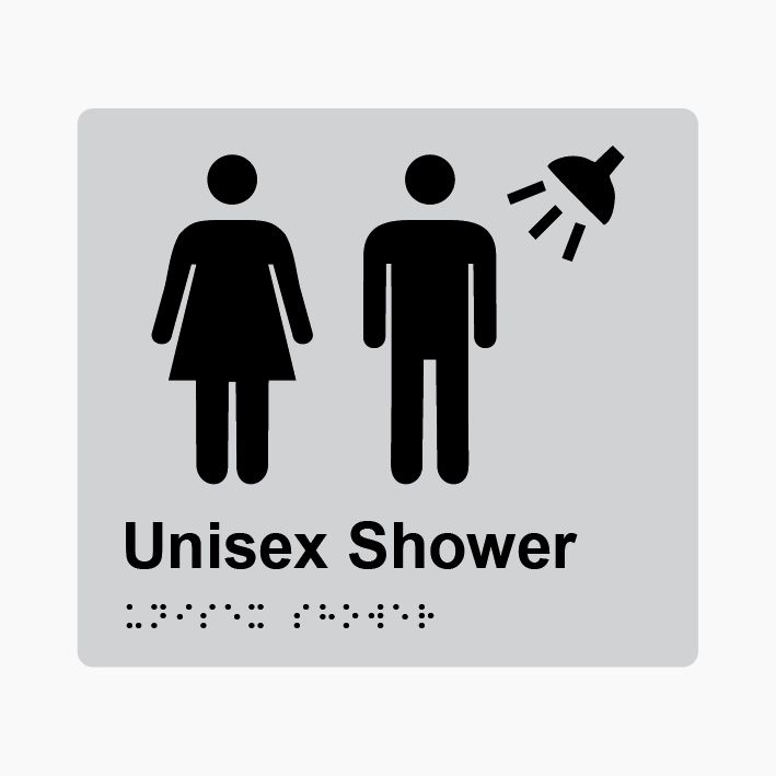 Unisex Shower Braille Sign 200x180mm SLV #