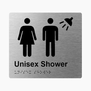 Unisex Shower Braille Sign 200x180mm SSS #
