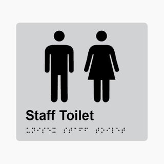 Staff Toilet Braille Sign 200x180mm SLV #