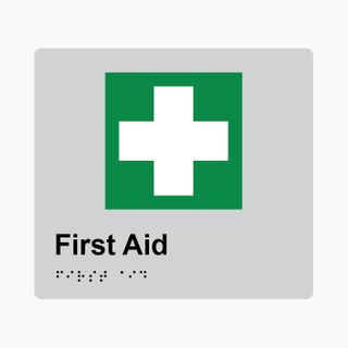 First Aid Braille Sign 200x180mm SLV #