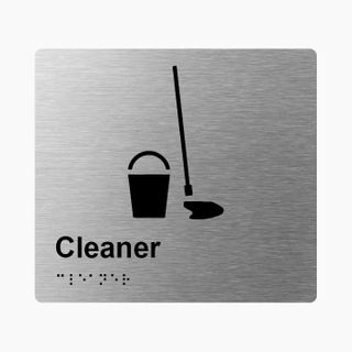 Cleaner Braille Sign 200x180mm SSS #