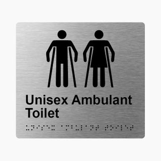 Unisex Ambulant Toilet Braille Sign 200x180mm SSS #