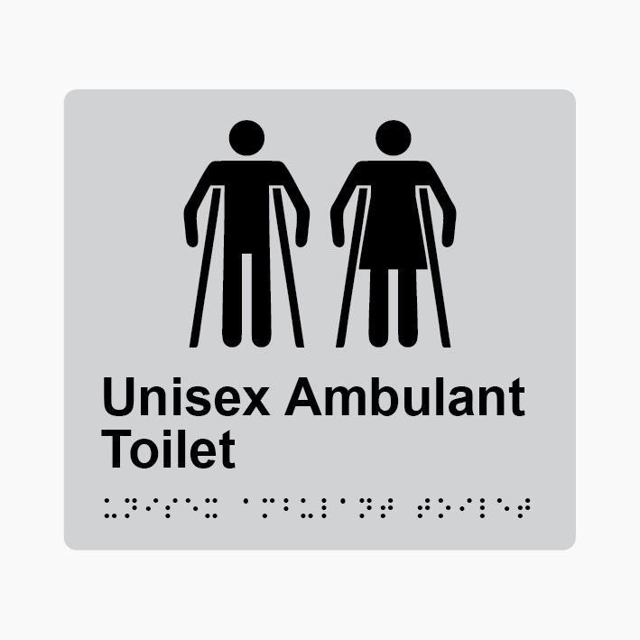 Unisex Ambulant Toilet Braille Sign 200x180mm SLV
