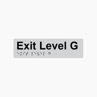 Exit Level G Braille Sign 180x50mm SLV