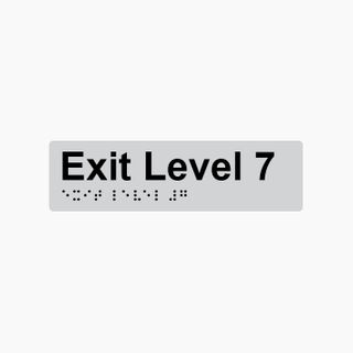 Exit Level 7 Braille Sign 180x50mm SLV #