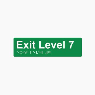 Exit Level 7 Braille Sign 180x50mm GRN #
