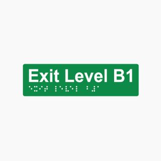 Exit Level B1 Braille Sign 180x50mm GRN #