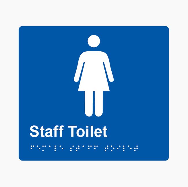 Female Staff Toilet Braille Sign 200x180mm BLU #