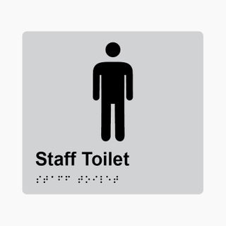 Male Staff Toilet Braille Sign 200x180mm SLV #