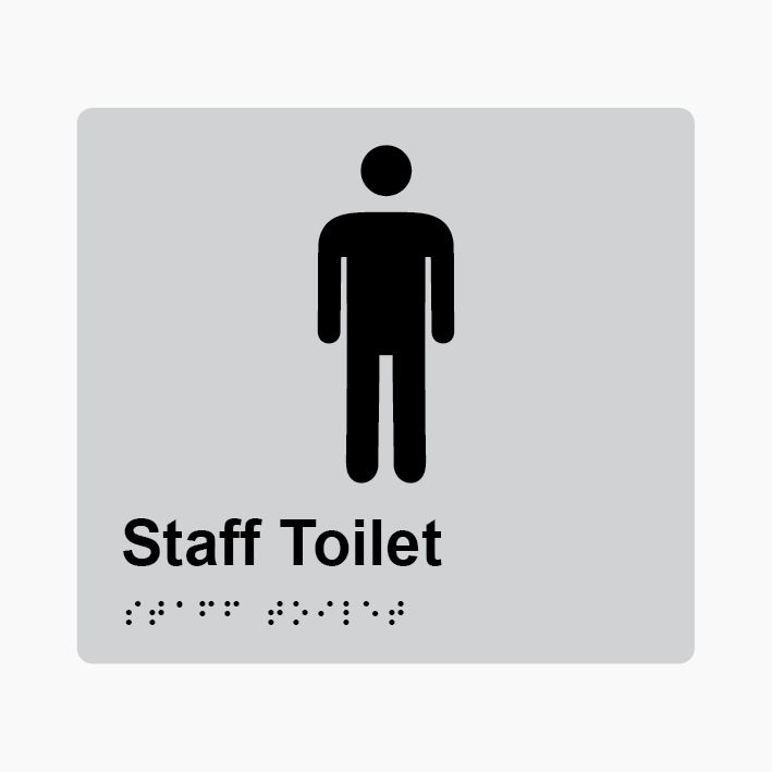Male Staff Toilet Braille Sign 200x180mm SLV #