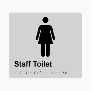 Female Staff Toilet Braille Sign 200x180mm SLV #