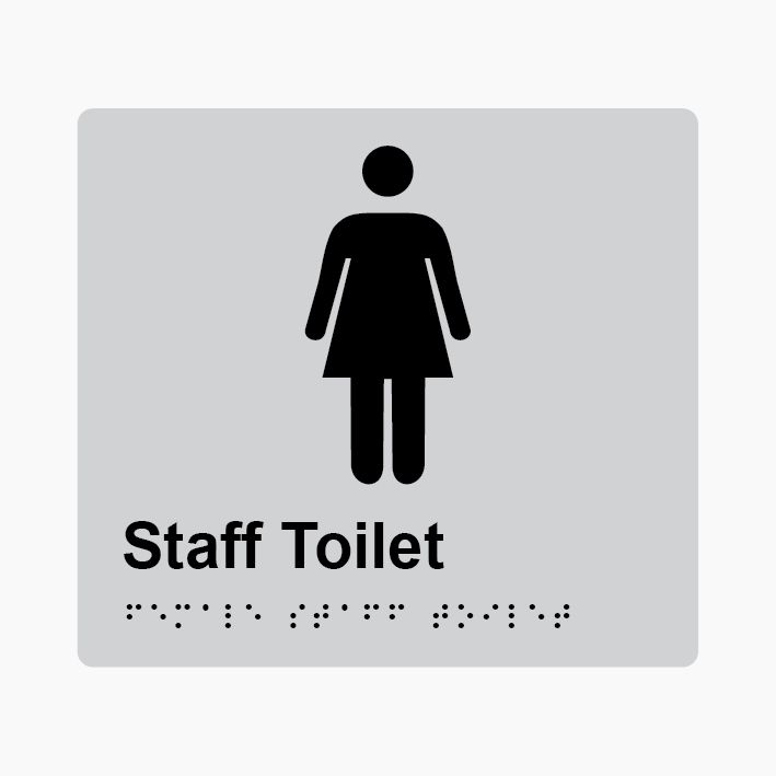 Female Staff Toilet Braille Sign 200x180mm SLV #