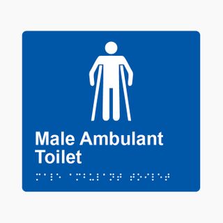Male Ambulant Toilet Braille Sign 200x180mm BLU