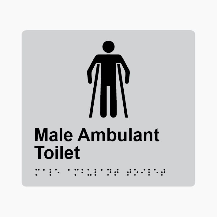 Male Ambulant Toilet Braille Sign 200x180mm SLV