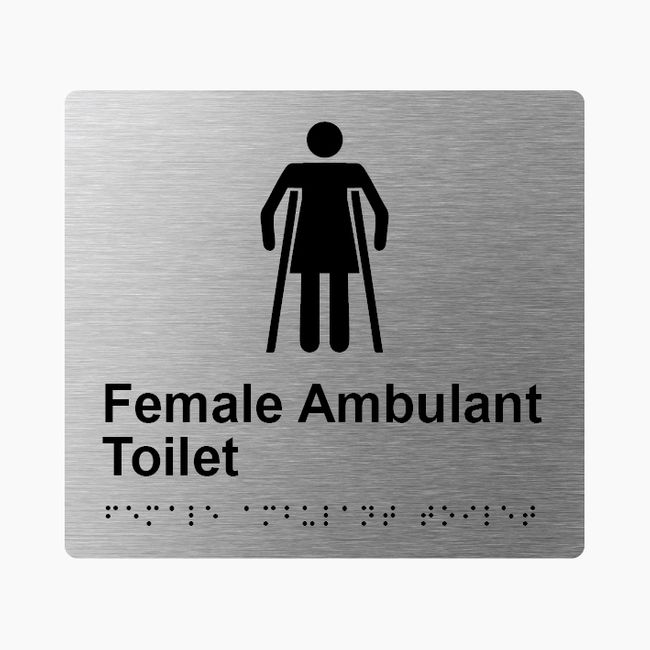 Female Ambulant Toilet Braille Sign 200x180mm SSS #