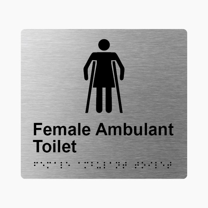 Female Ambulant Toilet Braille Sign 200x180mm SSS #