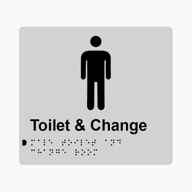 Male Toilet & Change Room Braille Sign 200x180mm SLV #