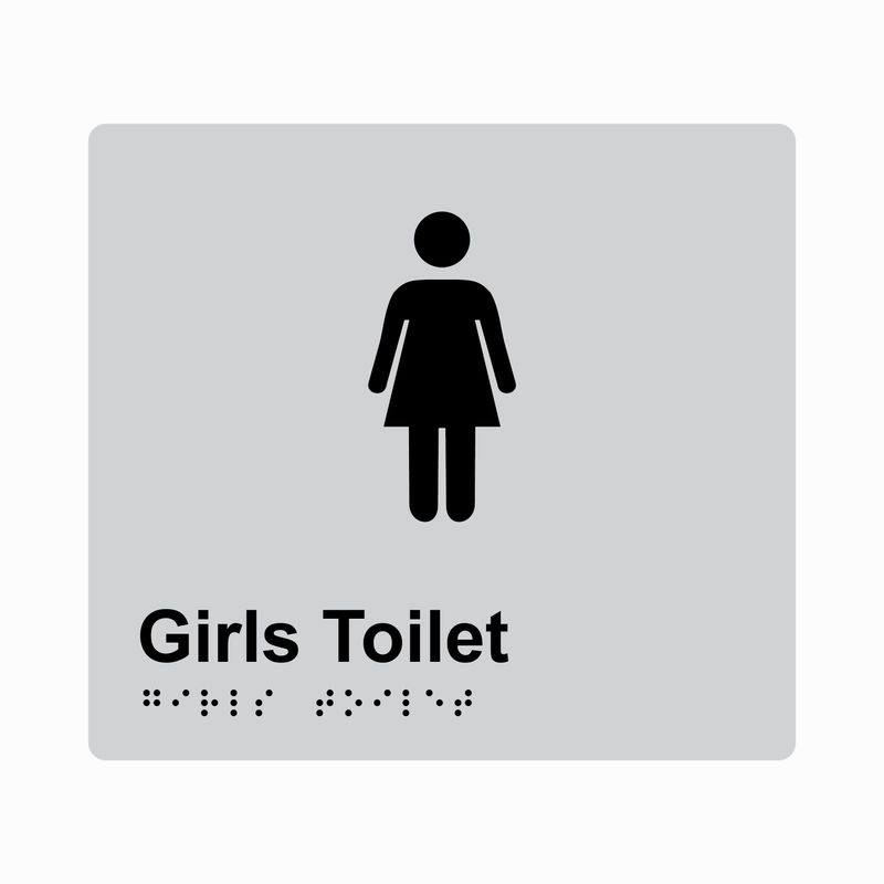 Girls Toilet Braille Sign 200x180mm SLV #