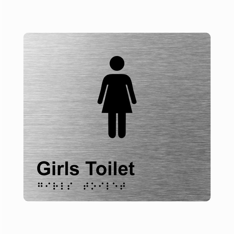 Girls Toilet Braille Sign 200x180mm SSS #
