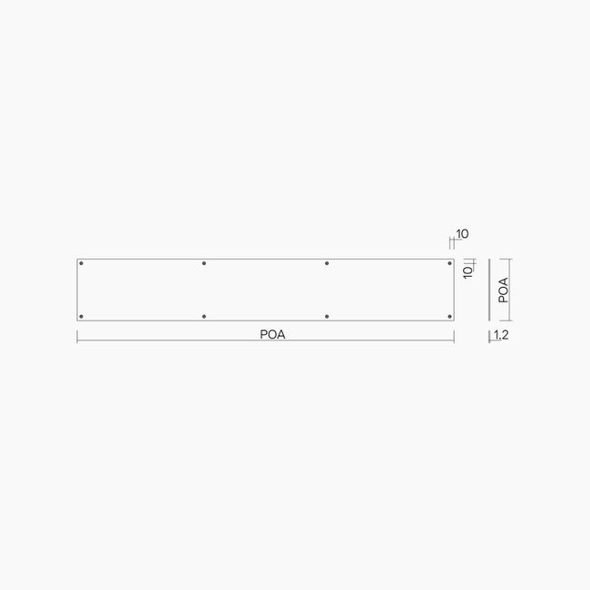 Kick Plates Cut-To-Size Countersunk (CSK) Drilled SSS (per m2)