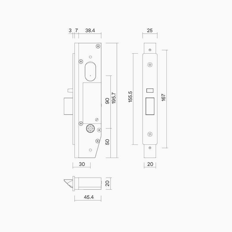 Multifunction Mortice Lock 30mm Backset SSS