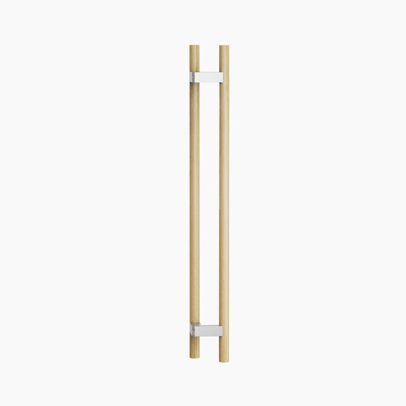 Round Section Offset H-Pull BTB Handle 32 x 800 CTC x 1000 OA WHITE OAK
