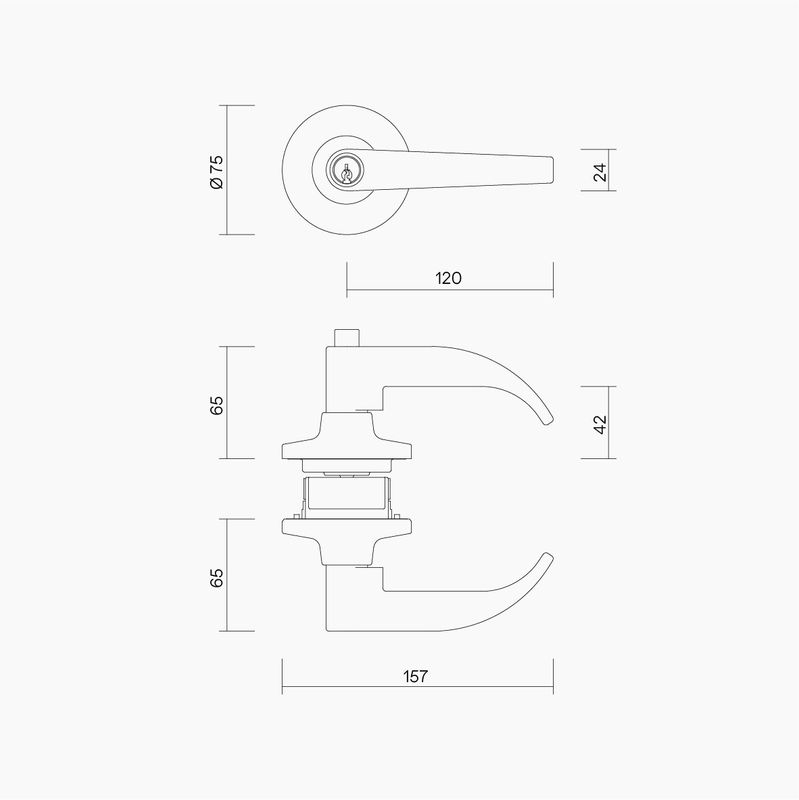 Commercial Entrance Lever Set DDA Compliant BLK