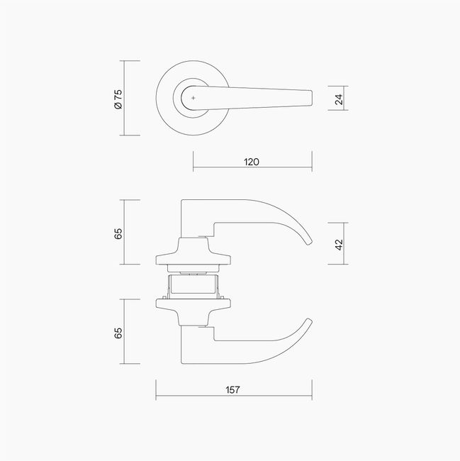 Commercial Passage Lever Set DDA Compliant BLK