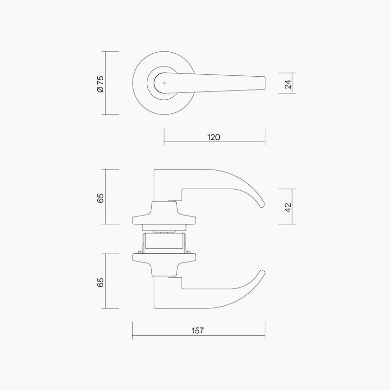 Commercial Passage Lever Set DDA Compliant BLK