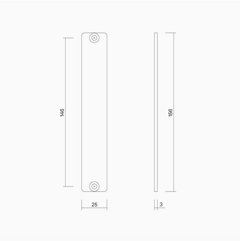 Filler Plate for A0400/A0500 Mortice Lock SSS