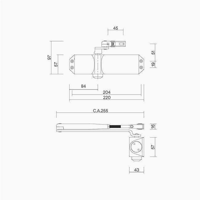 D0401 Door Closer Size 2-4 MBLK