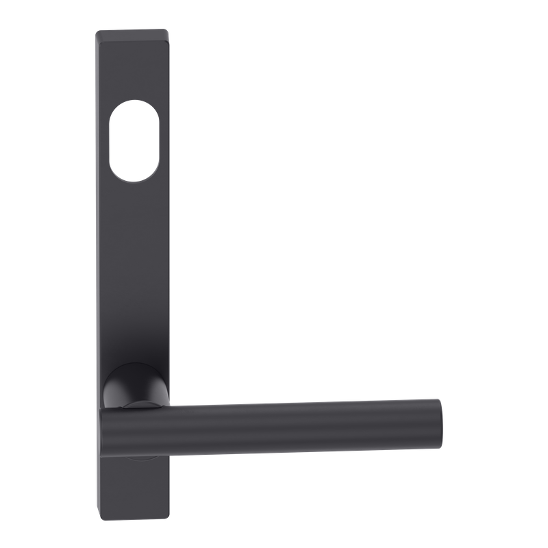 Narrow Plate Lever #12 Cylinder/Concealed BLK 