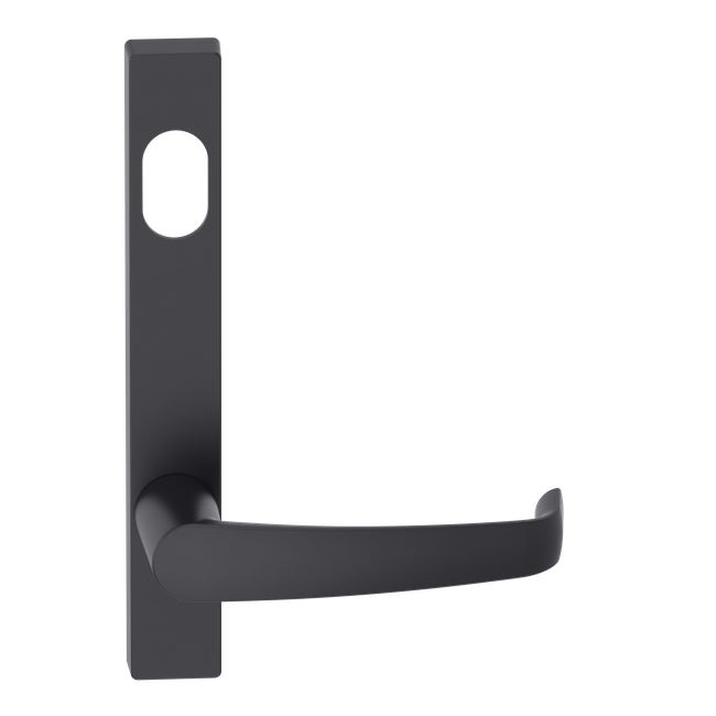 Narrow Plate Lever #37 Cylinder/Concealed BLK 