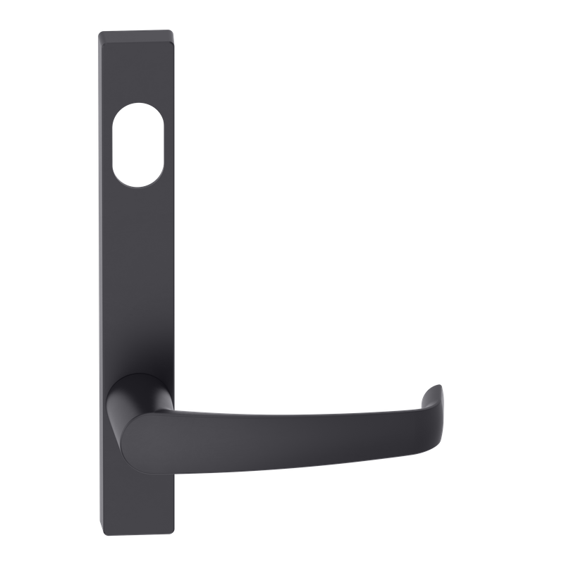 Narrow Plate Lever #37 Cylinder/Concealed BLK 