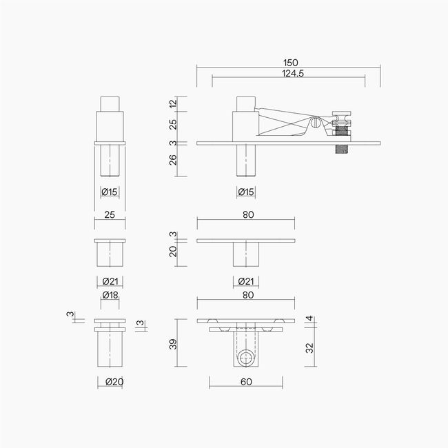 Heavy Duty Pivot Set 200kg SSS