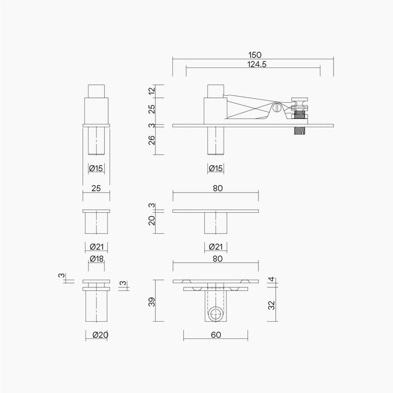 Heavy Duty Pivot Set 200kg SSS