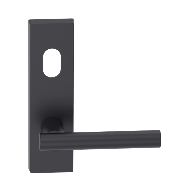 Rectangular Plate Lever #12 Cylinder/Concealed BLK 