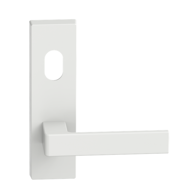 Rectangular Plate Lever #32 Cylinder/Concealed WHT 