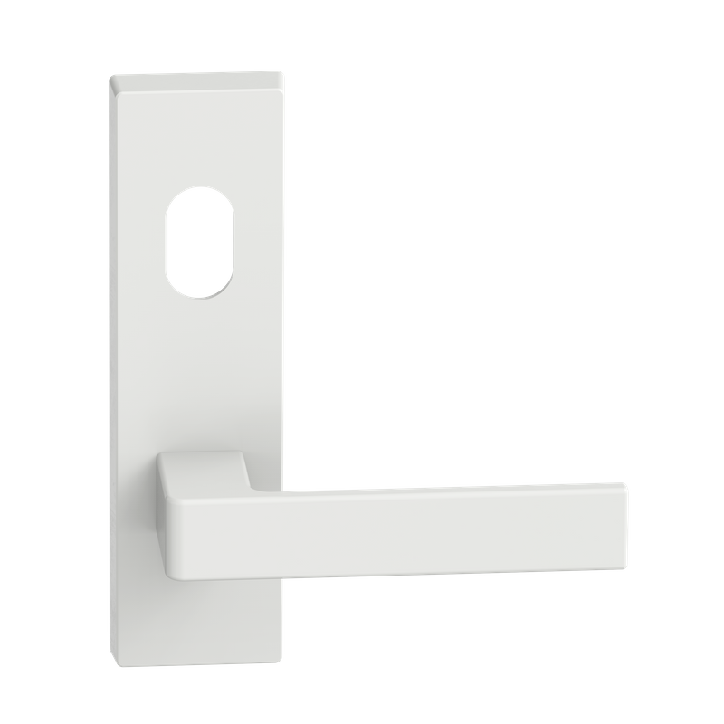 Rectangular Plate Lever #32 Cylinder/Concealed WHT 